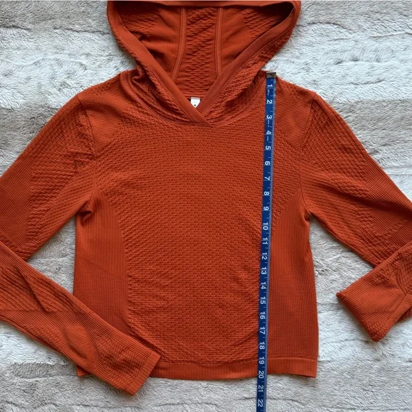 NWOT Athleta Flurry Seamless Cropped Hoodie in Foliage Orange Size S - Picture 8 of 13